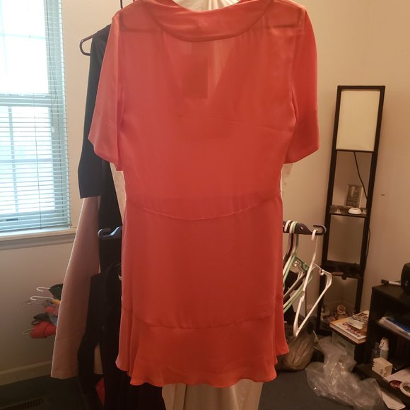 NWT ALC Delaney Silk Dress Orange Sz 0 (XS) - Picture 7 of 7